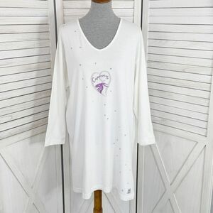 Victoria’s Secret Vintage Capricorn Astrology Cotton Nightshirt White Small